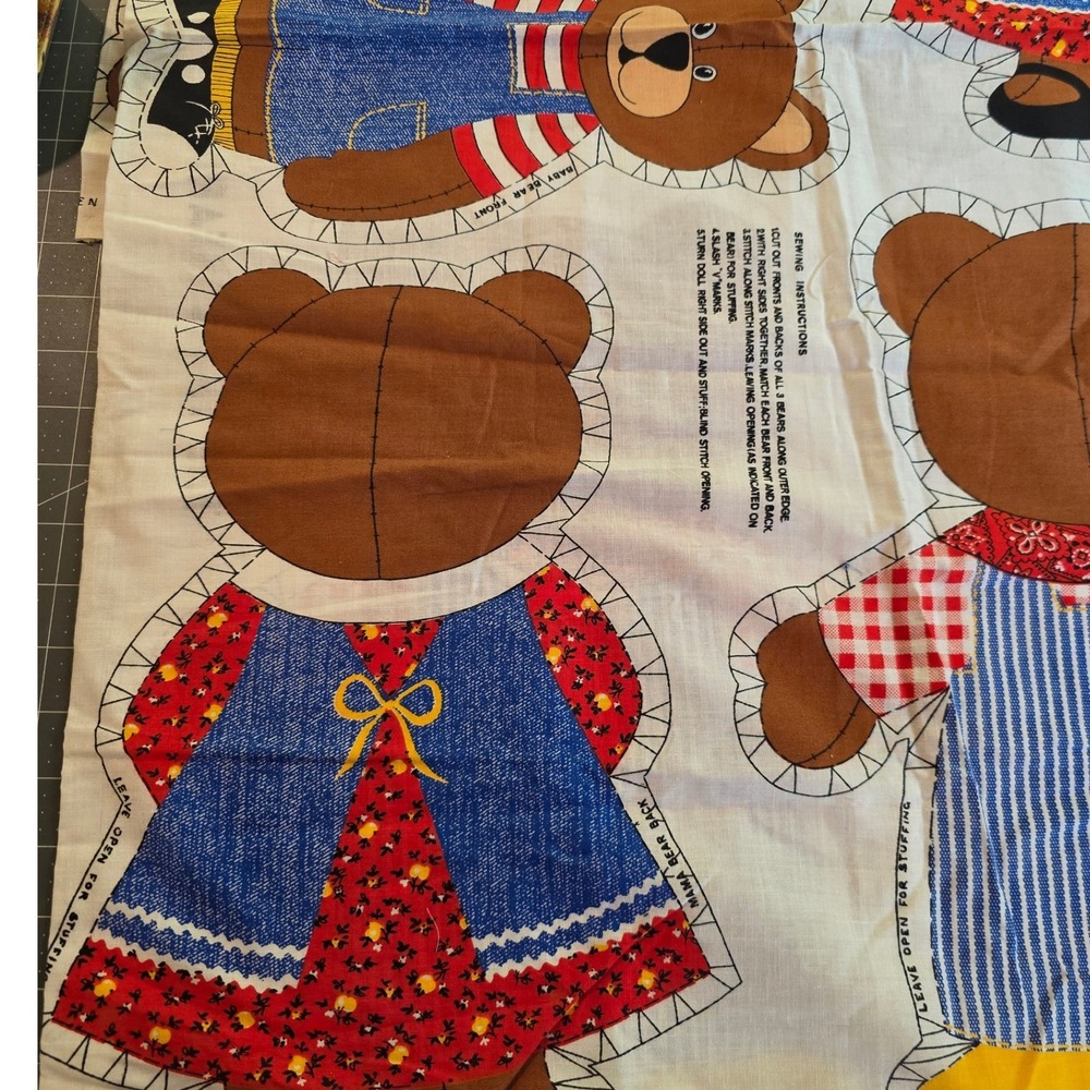 The Three Bears Fabric Panel Multi Cut Sew - Picture 3 of 8